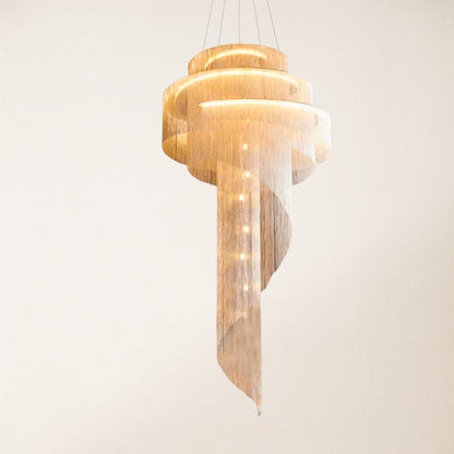 Teresa Cadena Metal Chain Tassel Entryway Chandelier 81cm D