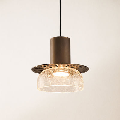 Zendria Crackle Glass Pendant Light