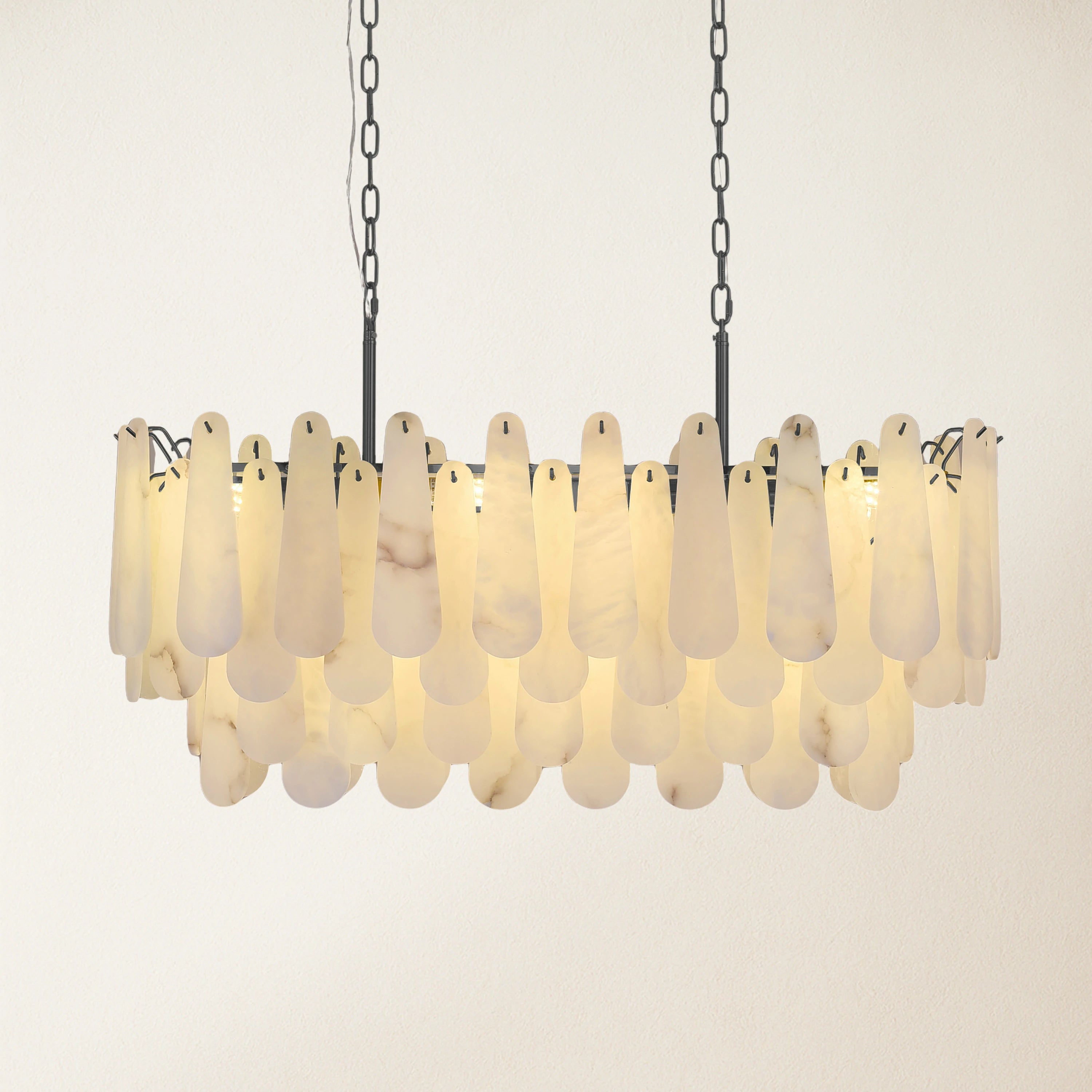 Caldera Alabaster Rectangular Chandelier 100cm