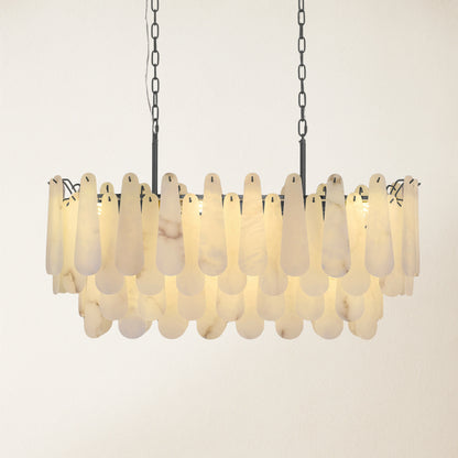 Caldera Alabaster Rectangular Chandelier 100cm