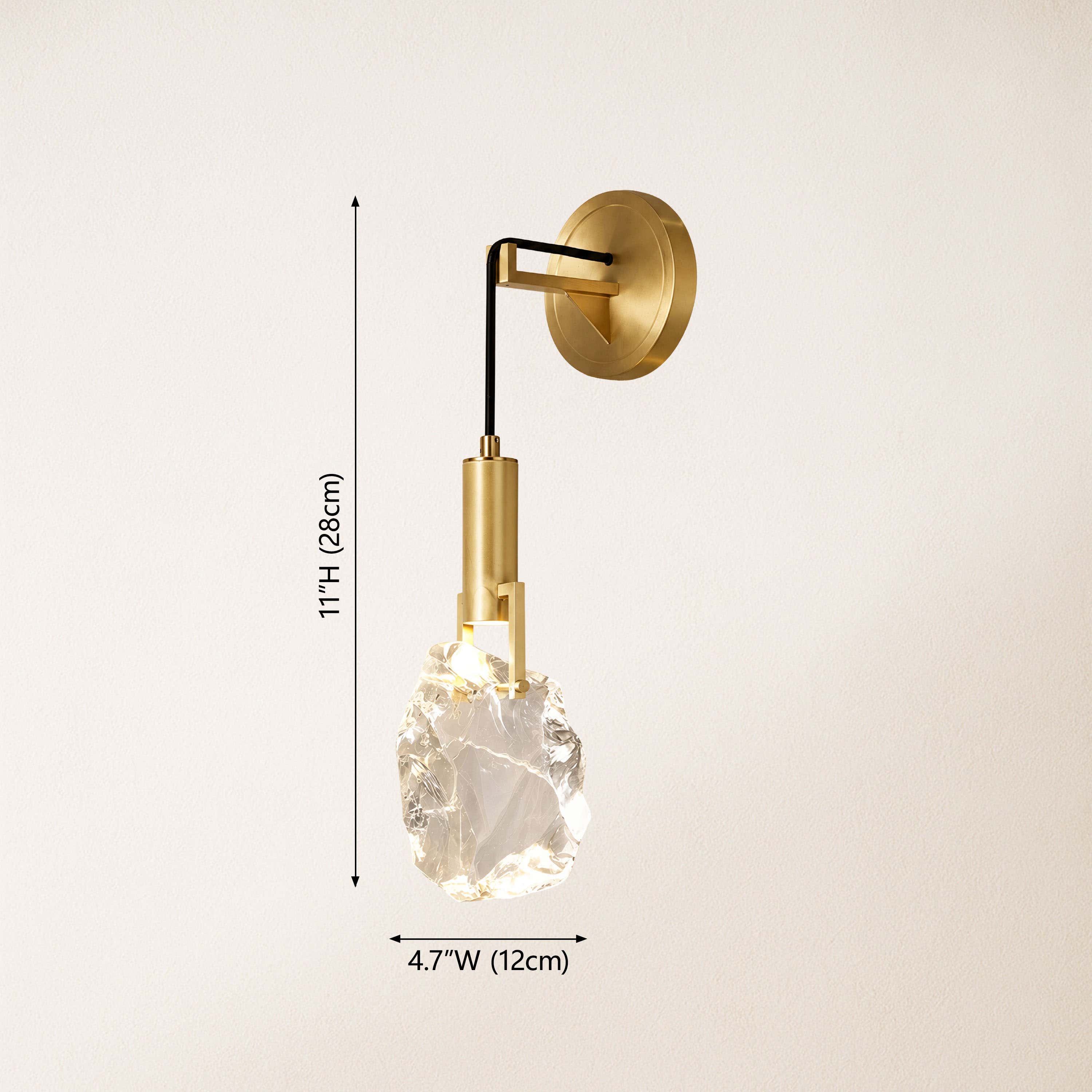 Irregular Crystal Shad Wall Sconce H28cm