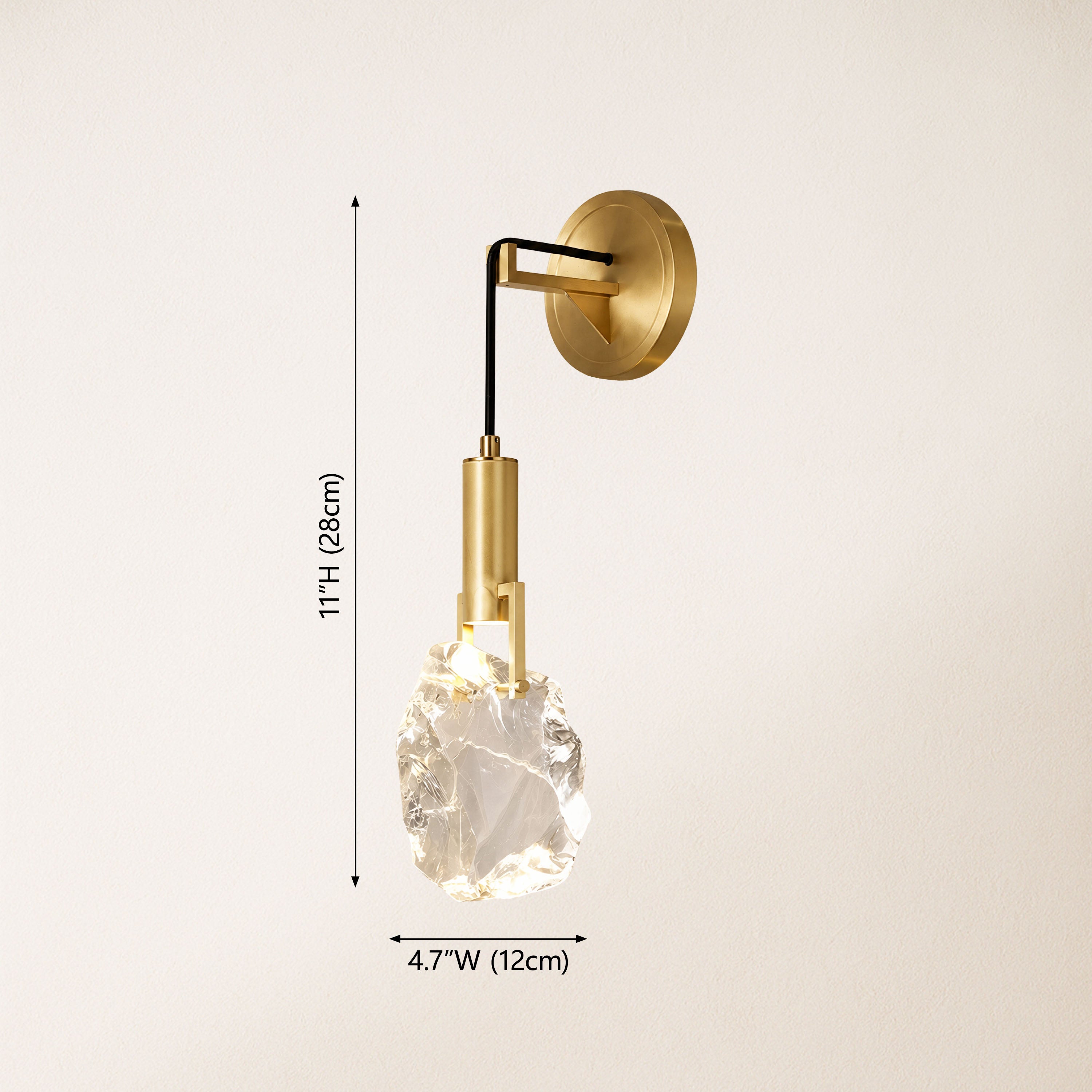 Irregular Crystal Shad Wall Sconce H28cm