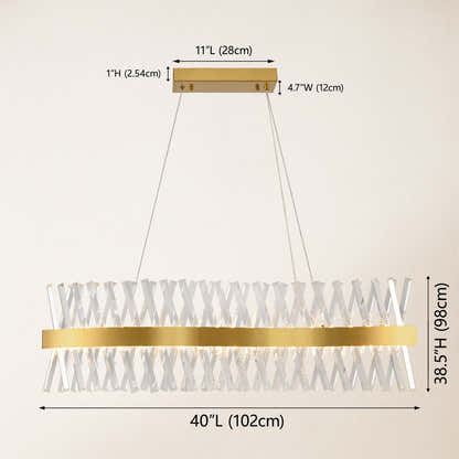 Vetro Prism Crystal Rectangular Chandelier 102cm L
