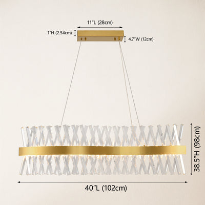 Vetro Prism Crystal Rectangular Chandelier 102cm L