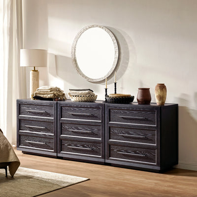 Alvar 91″ Oak 9-Drawer Chest(Set of 3)