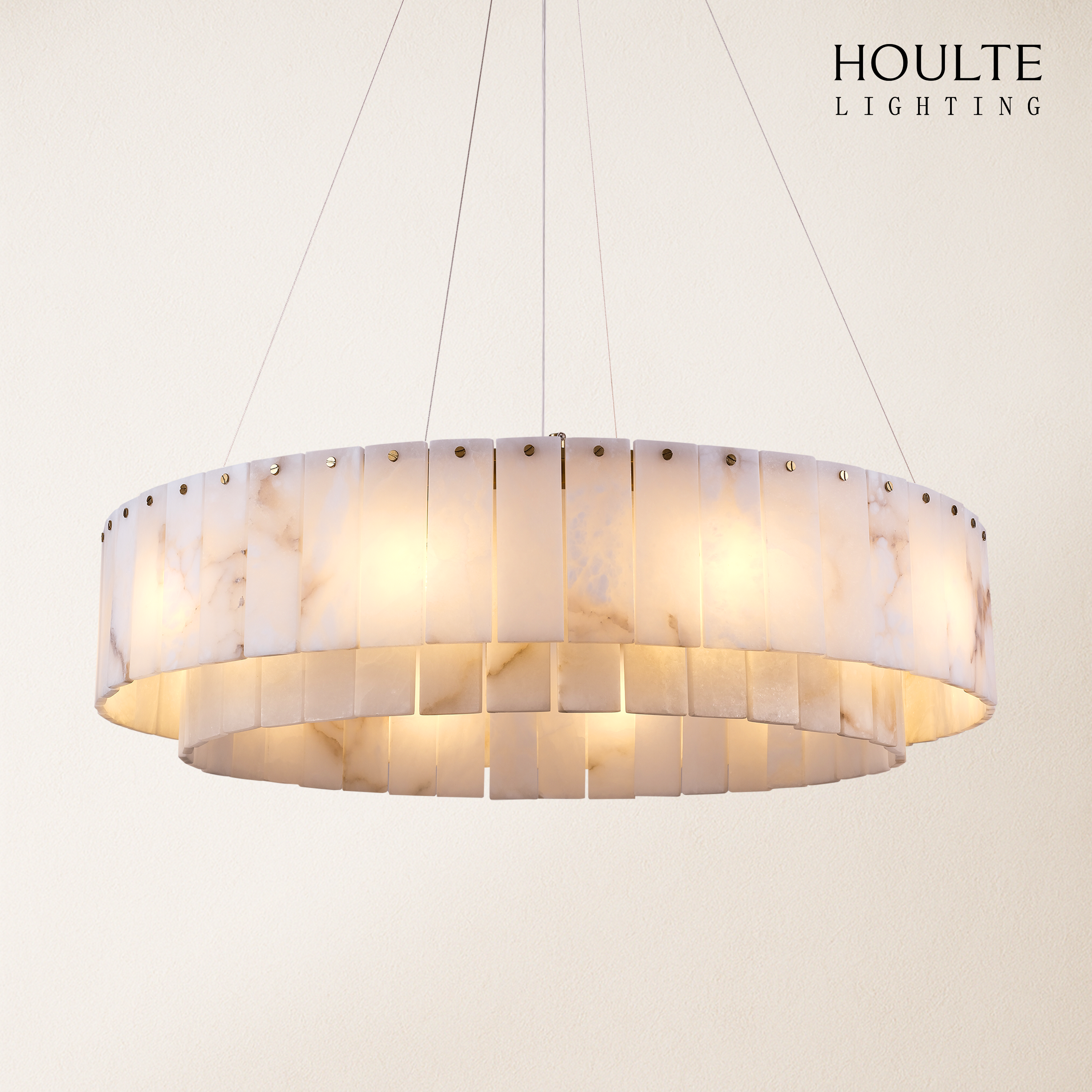 Sawyer Alabaster Round Chandelier 80cm D