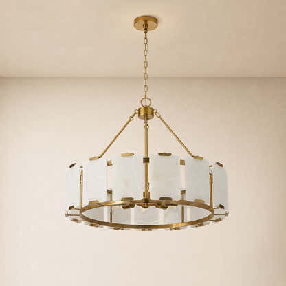 Avenelle Alabaster Round Chandelier 23.6" 30"D