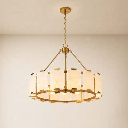Avenelle Alabaster Round Chandelier 23.6" 30"D