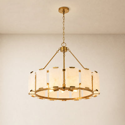 Avenelle Alabaster Round Chandelier 23.6" 30"D