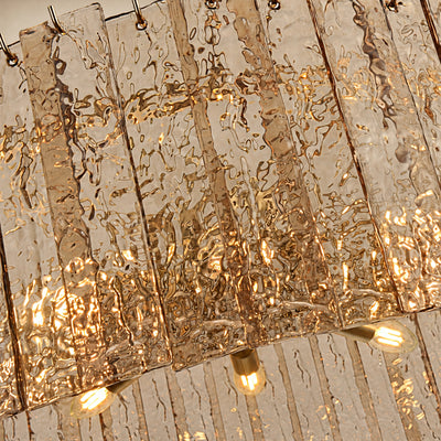 Tavelle Textured Glass Round Chandelier 24" 30"D