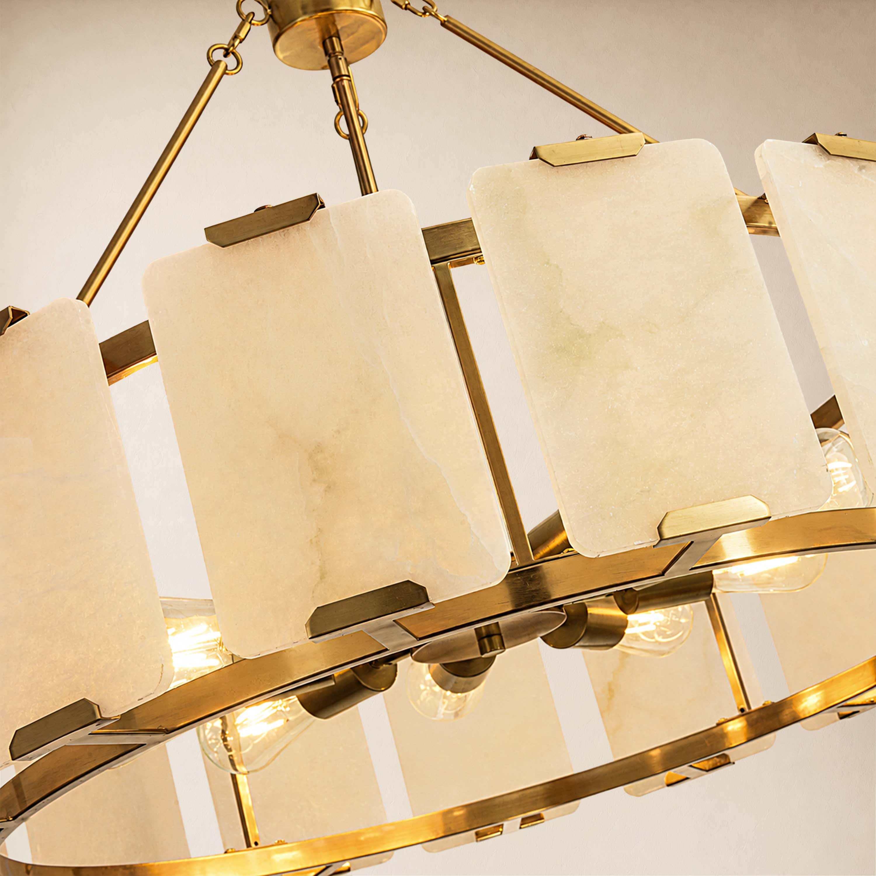 Avenelle Alabaster Round Chandelier 23.6" 30"D