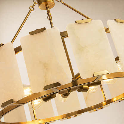 Avenelle Alabaster Round Chandelier 23.6" 30"D