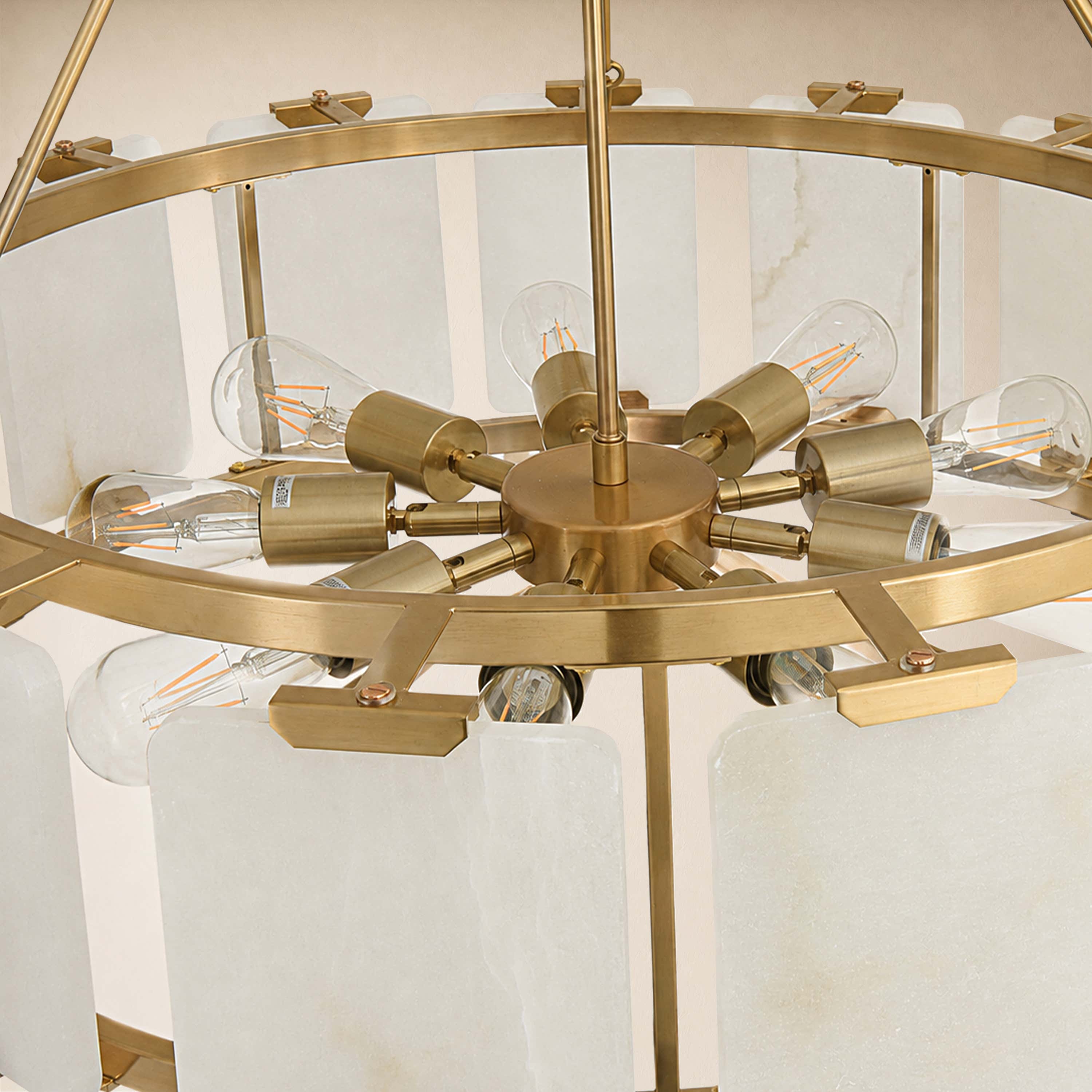 Avenelle Alabaster Round Chandelier 23.6" 30"D