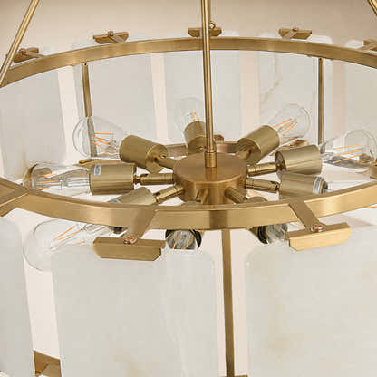 Avenelle Alabaster Round Chandelier 23.6" 30"D