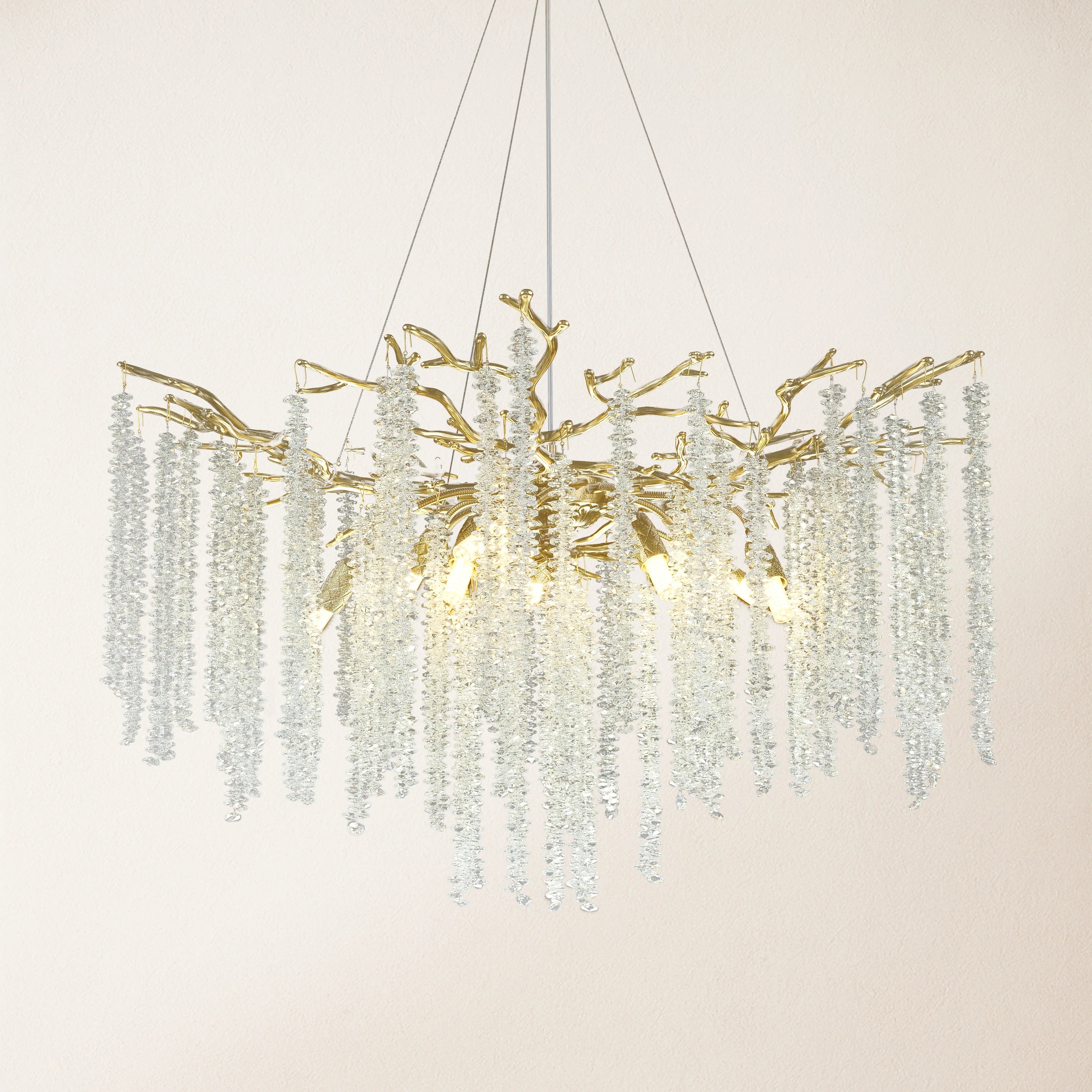 Snow Tree Branch Crystal Chandelier 76cm D
