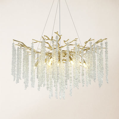 Snow Tree Branch Crystal Chandelier 30"D