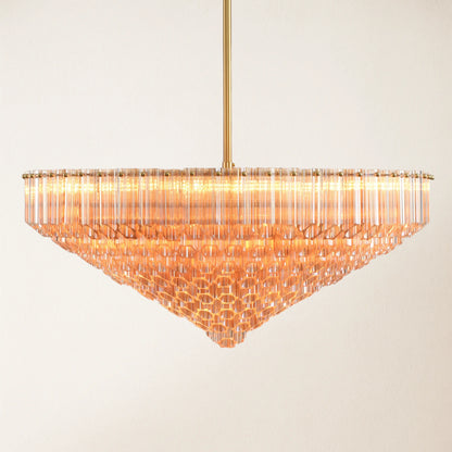 Ethereal Crystal Radiance Clear Amber Round Chandelier 76cm D