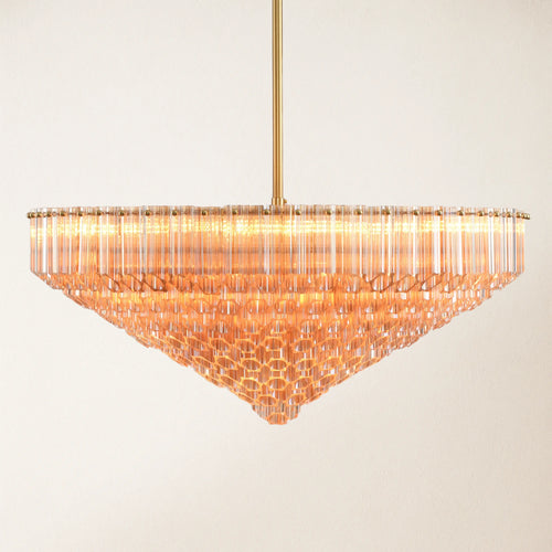 Ethereal Crystal Radiance Clear Amber Round Chandelier 76cm D