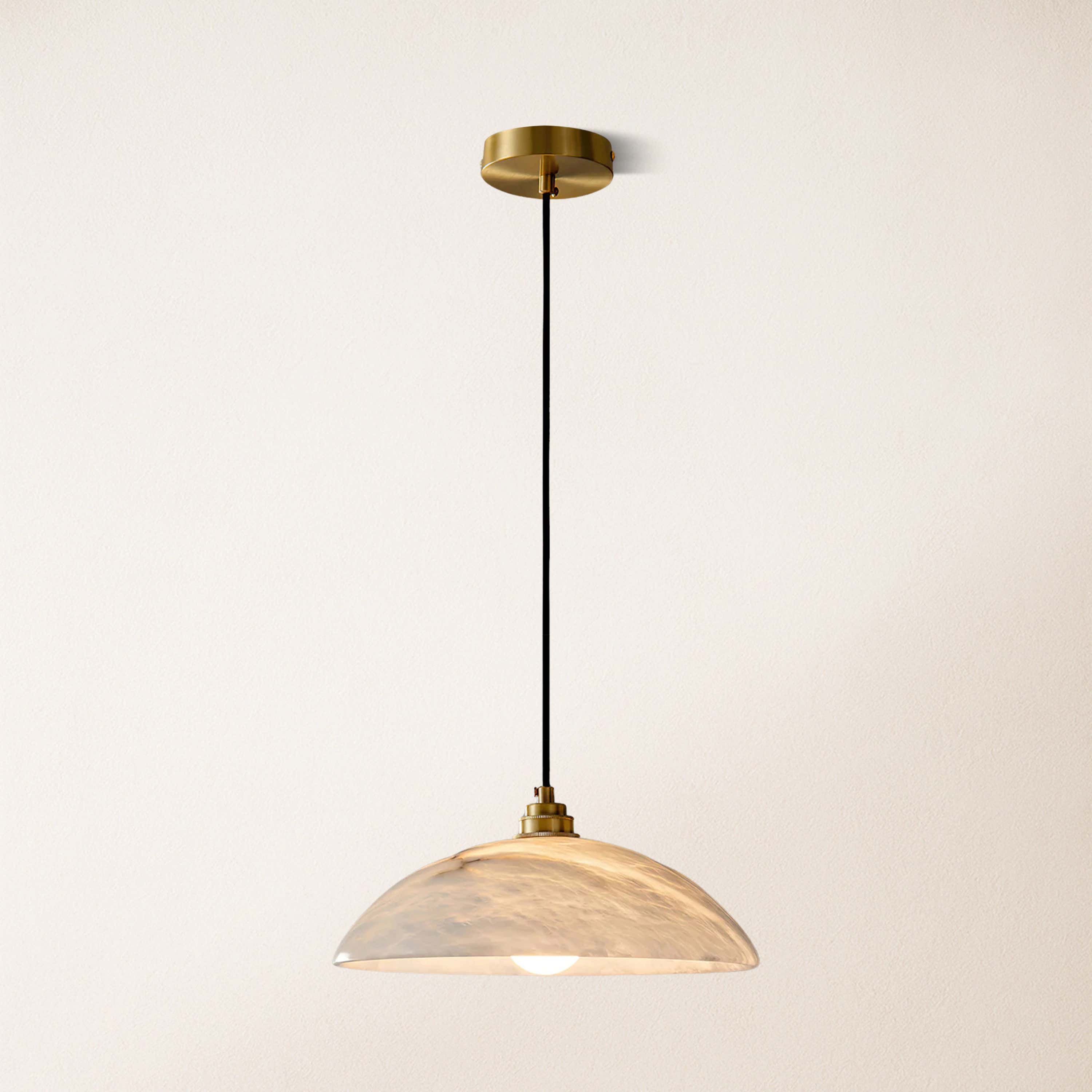 Dadaly Alabaster Modern Small Art Pendant 30.5cmD