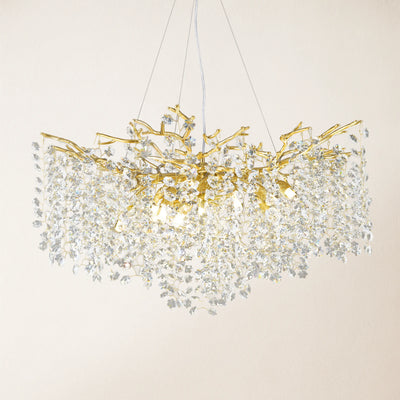 Lustre Branches Crystal Round Chandelier for All Rooms 76cm