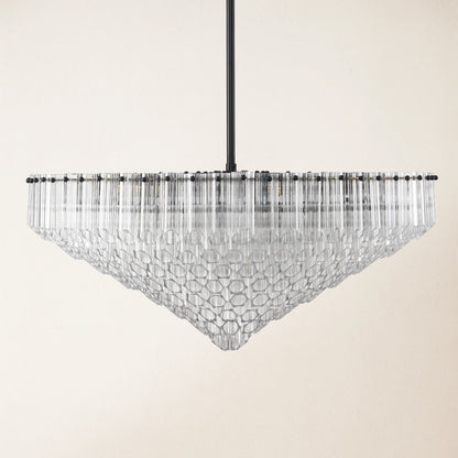 Ethereal Crystal Radiance Clear Amber Round Chandelier 76cm D