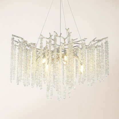 Snow Tree Branch Crystal Chandelier 30"D