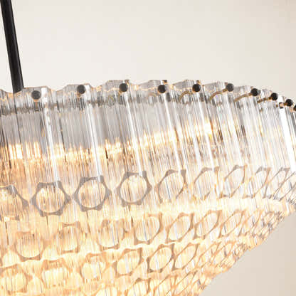 Ethereal Crystal Radiance Clear Amber Round Chandelier 76cm D