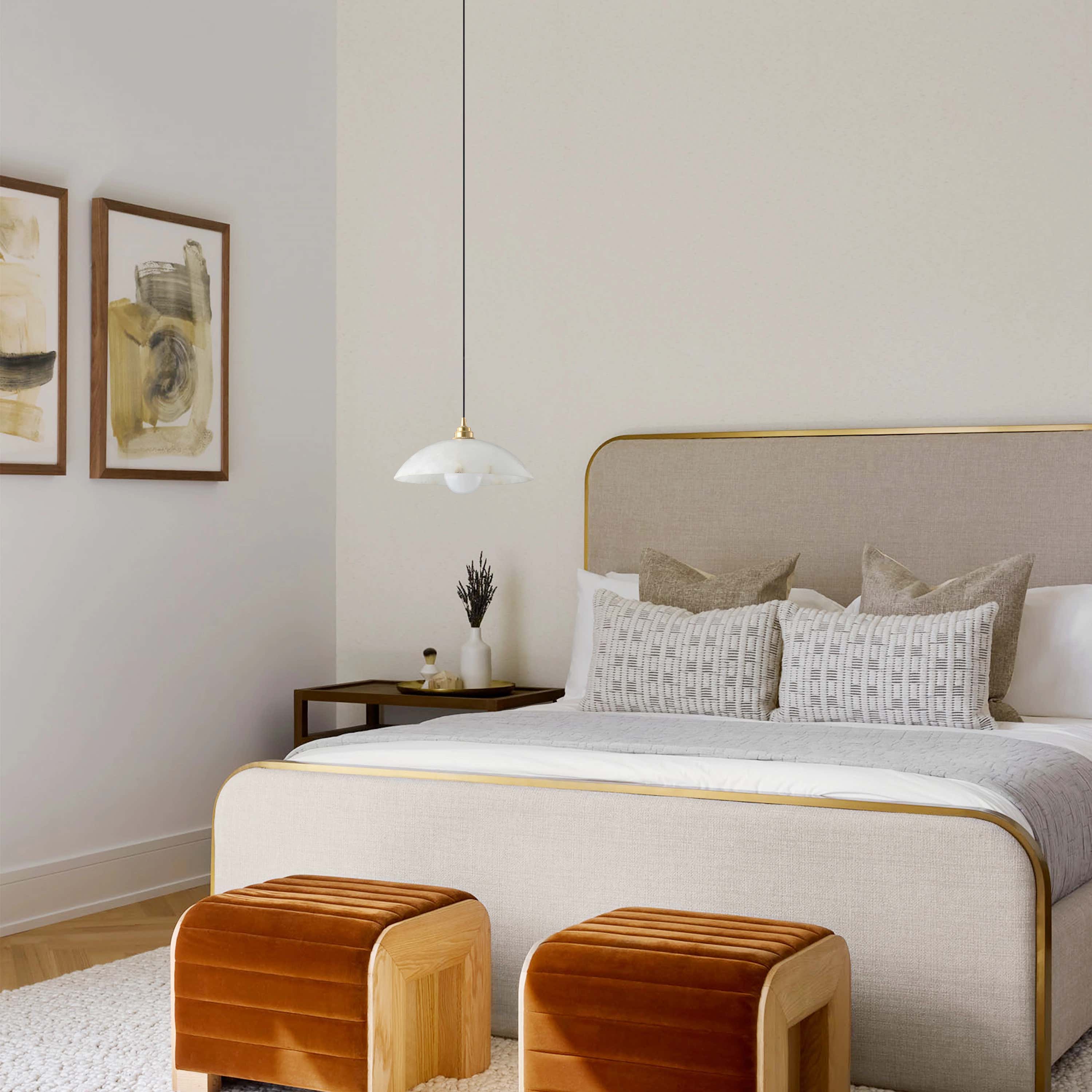 Dadaly Alabaster Modern Small Art Pendant 30.5cmD