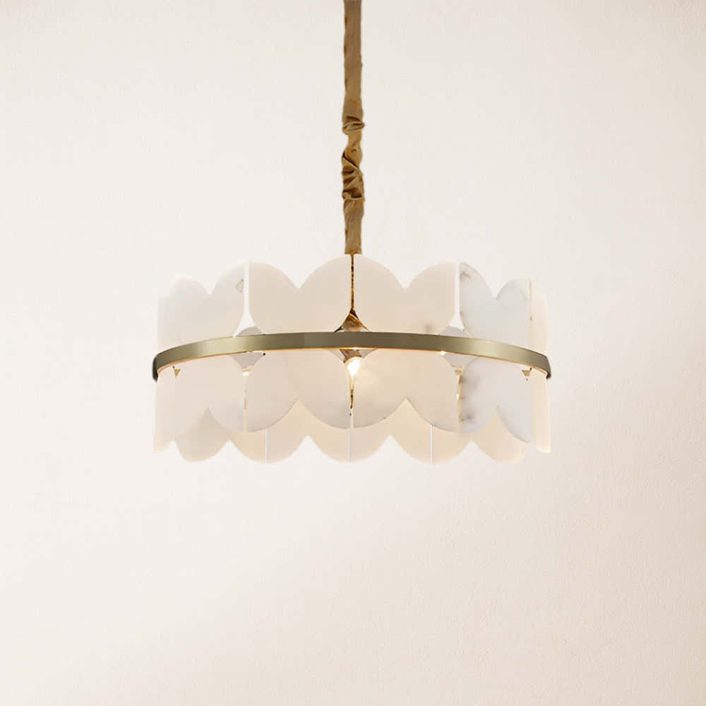 Cloudscape Alabaster Brass 1-Layer Chandelier  80cm D