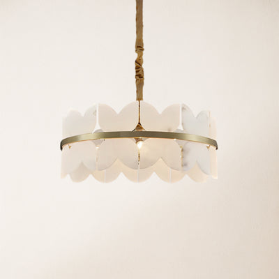 Cloudscape Alabaster Brass 1-Layer Chandelier 61cm D