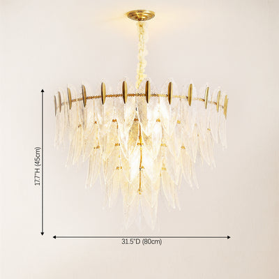 Marilyn Glass Feathers Round Chandelier
