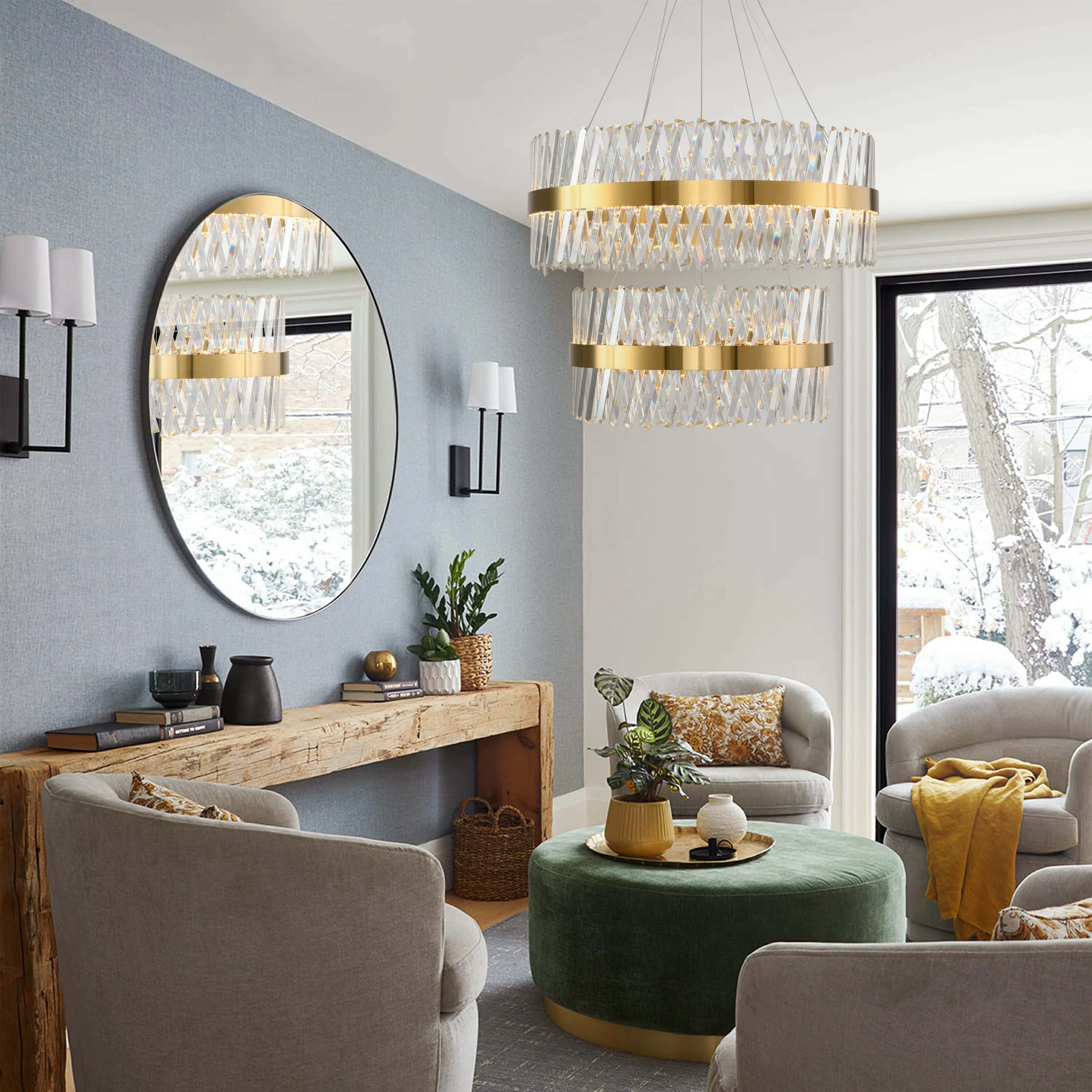 Vetro Prism Crystal 2-Tier Chandelier 80cm L