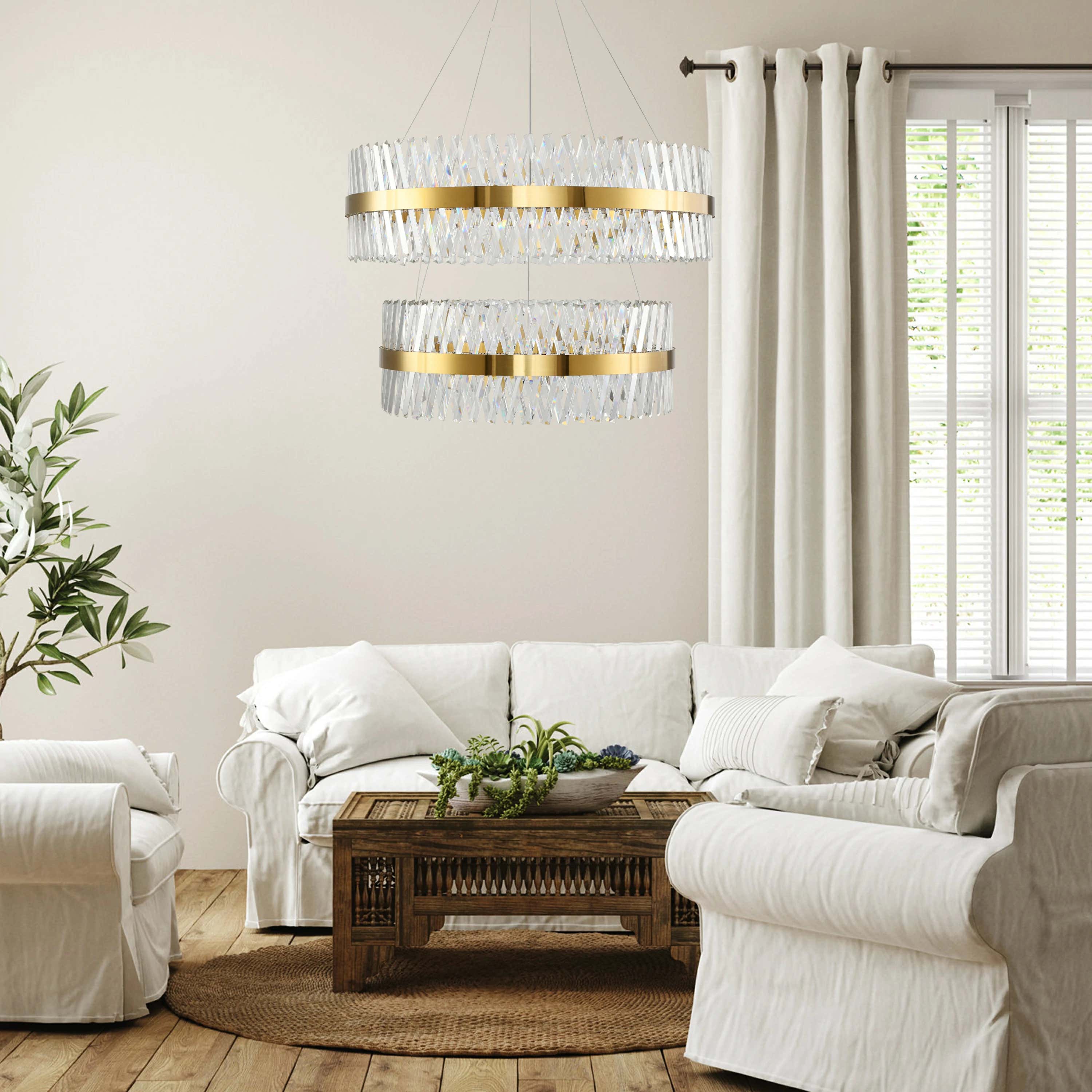 Vetro Prism Crystal 2-Tier Chandelier 102cm L