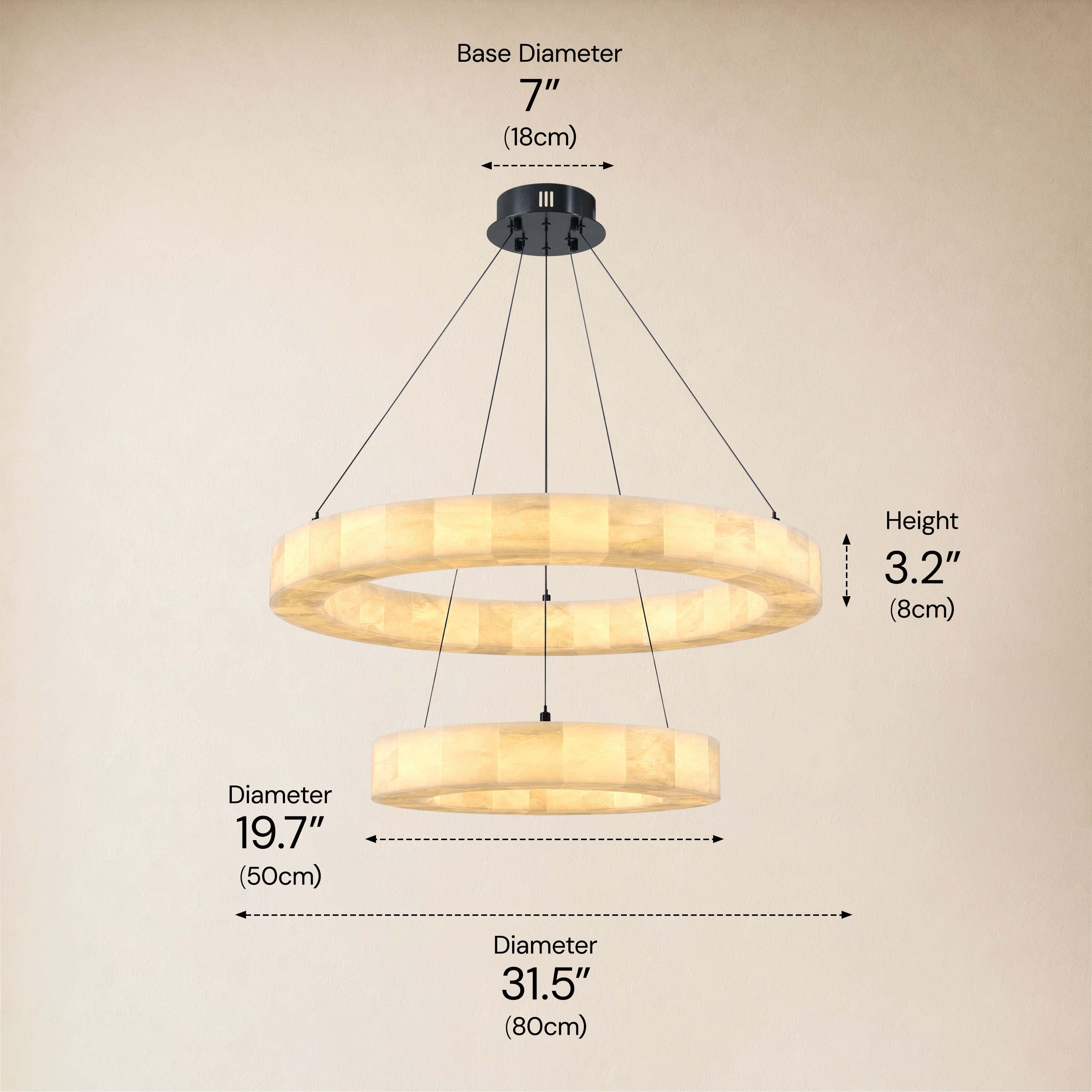 Soluna Alabaster 2 Tiered Custom Round Chandelier