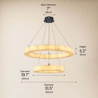 Soluna Alabaster 2 Tiered Custom Round Chandelier