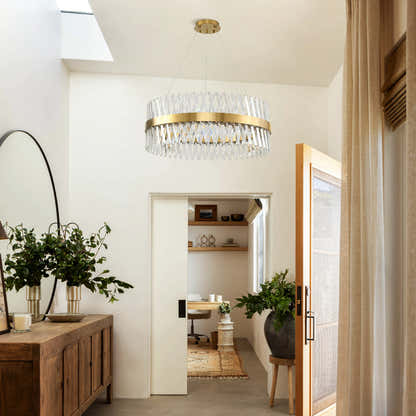 Vetro Prism Crystal Round Chandelier 80cm D