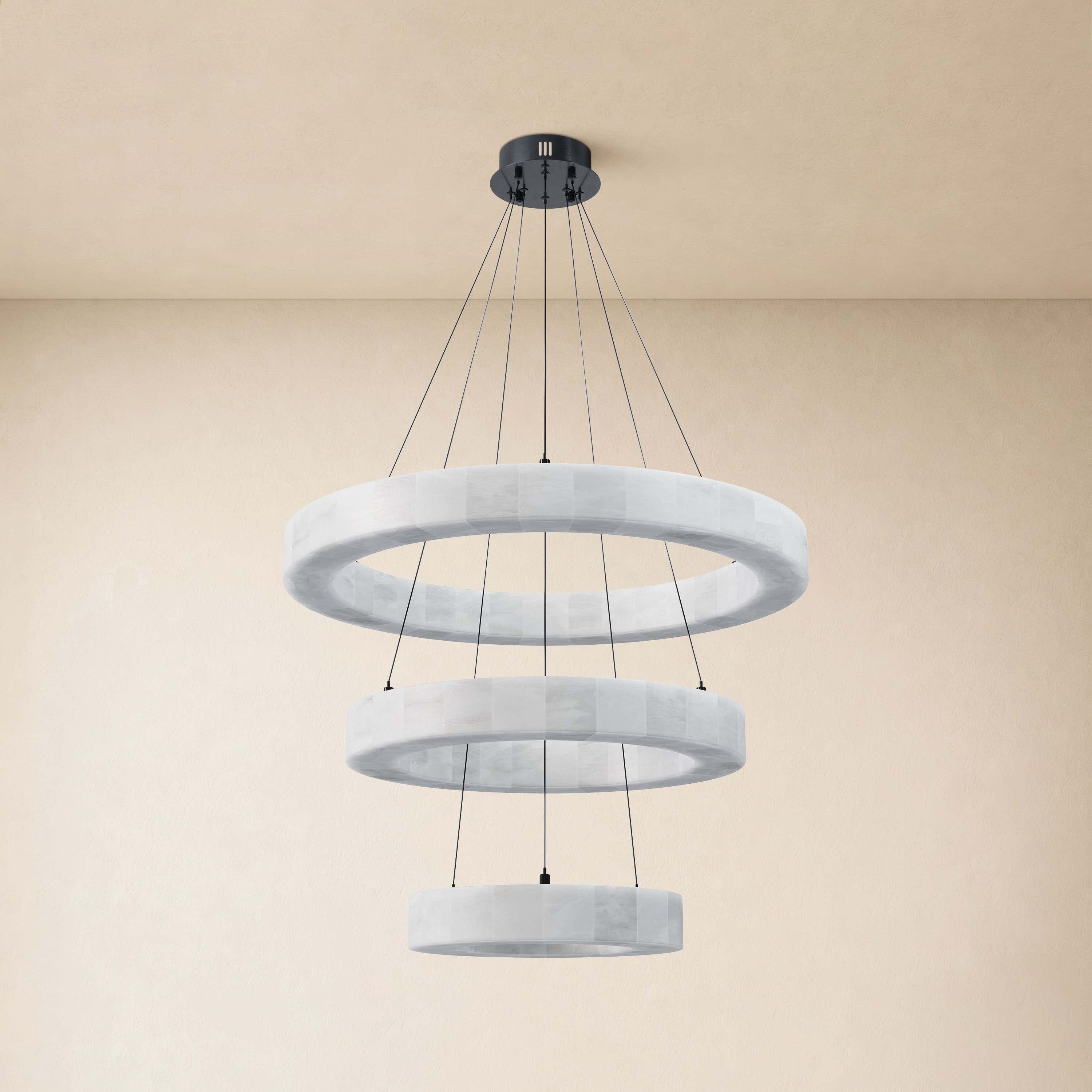 Soluna Alabaster 3 Tiered Custom Round Chandelier