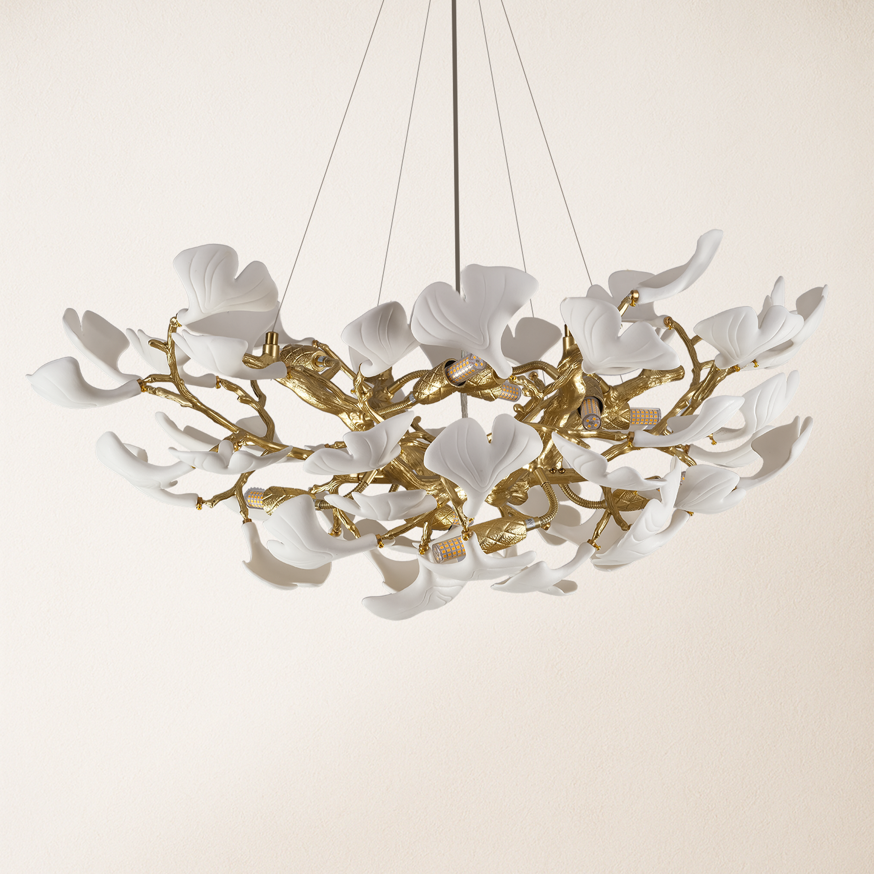 Twilight Branches Ceramic Glow Round Chandelier 81cm D