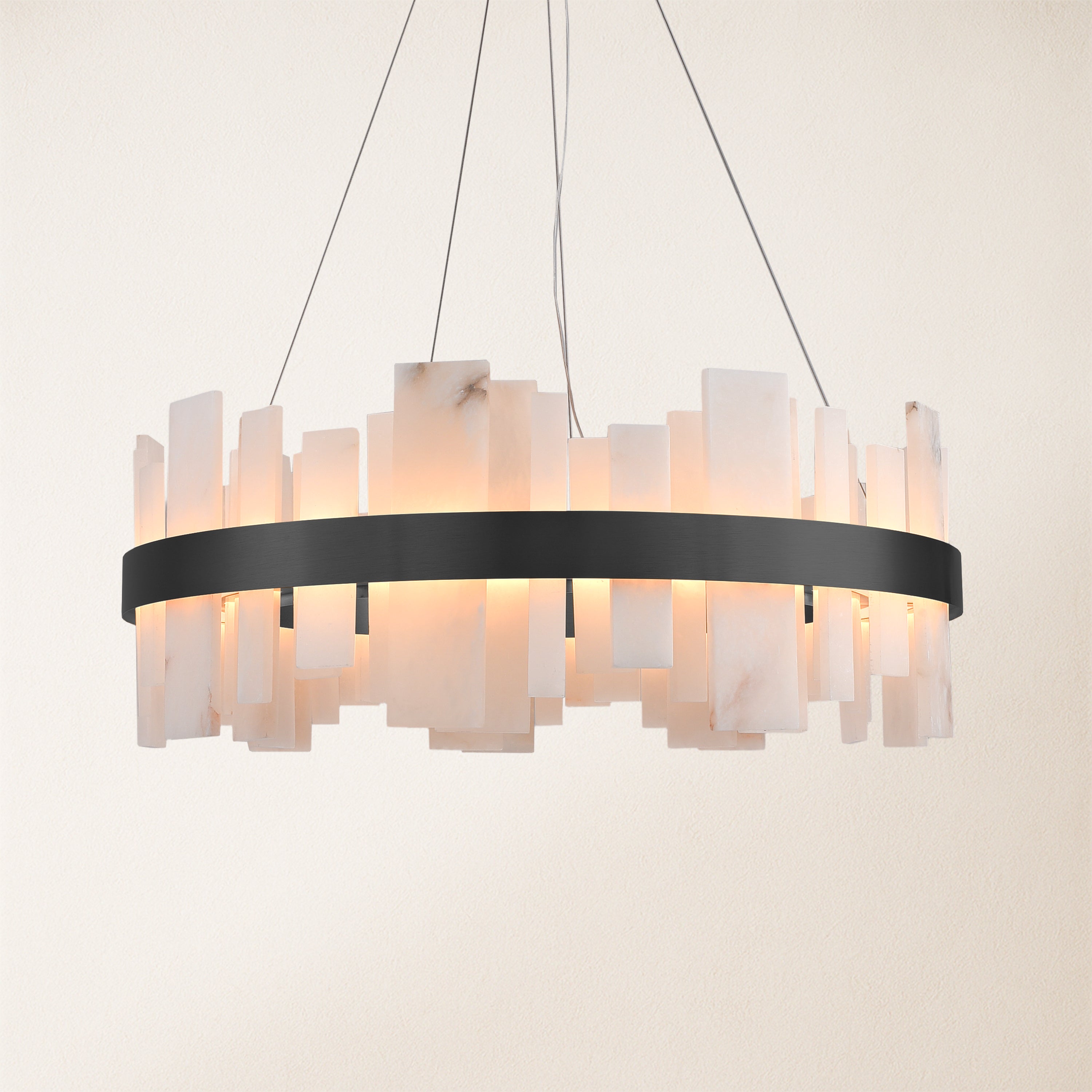 Nocturne Alabaster Round Chandelier 80cm