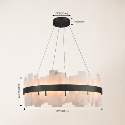 Nocturne Alabaster Round Chandelier 80cm