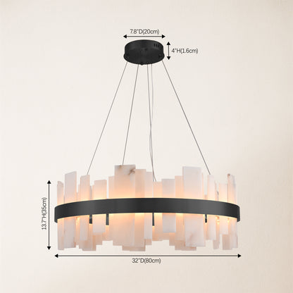 Nocturne Alabaster Round Chandelier 80cm