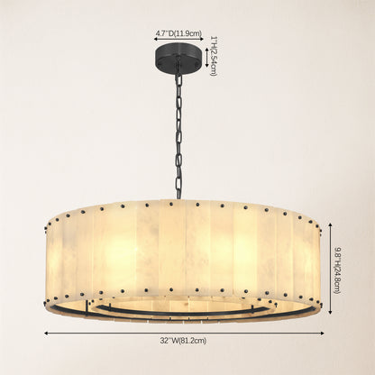 Nivislight Alabaster Round Chandelier 81cm