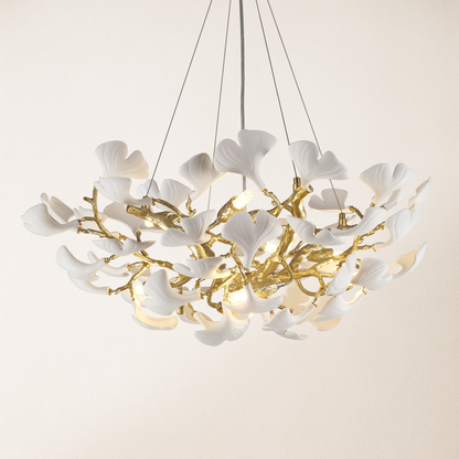 Twilight Branches Ceramic Glow Round Chandelier 81cm D