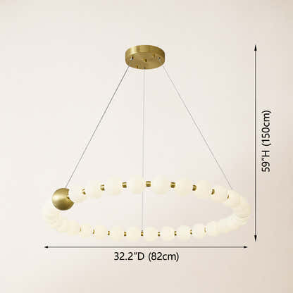 Velora Pearl Bead Round Chandelier 82cm D