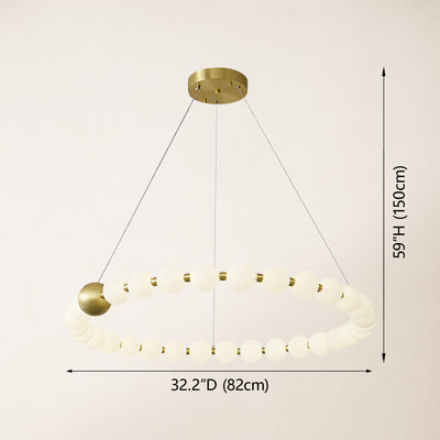 Velora Pearl Bead Round Chandelier 82cm D