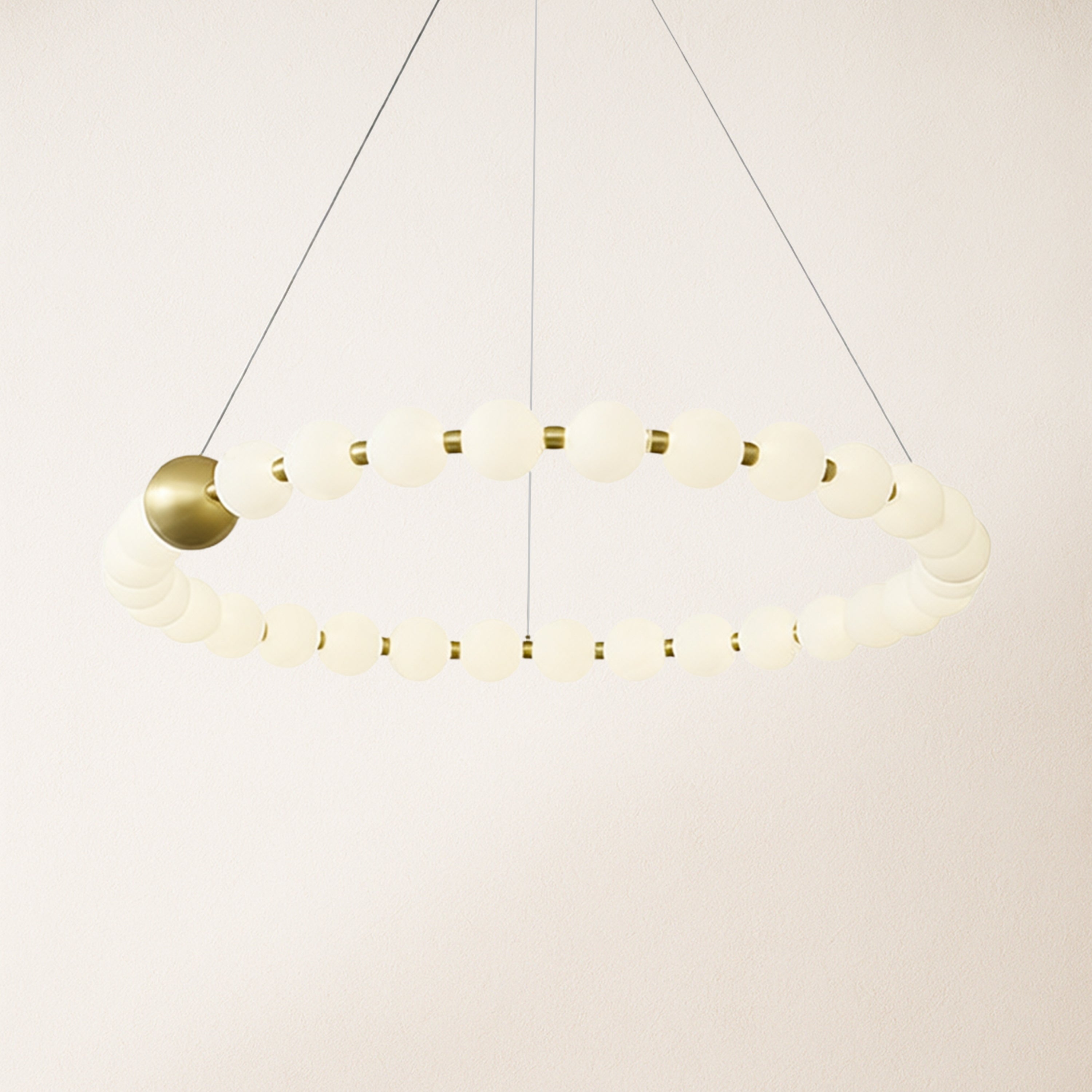 Velora Pearl Bead Round Chandelier 82cm D