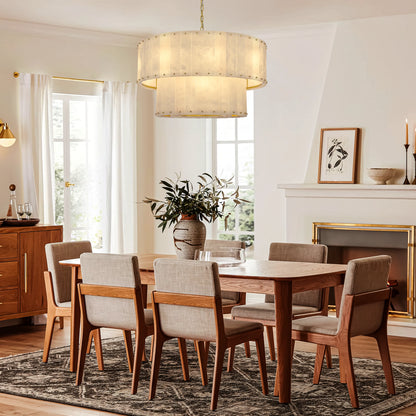 Nivislight Alabaster 2-Tier Round Chandelier 81cm