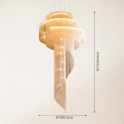 Teresa Cadena Metal Chain Tassel Entryway Chandelier 81cm D