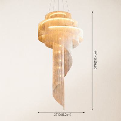 Teresa Cadena Metal Chain Tassel Entryway Chandelier 81cm D