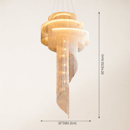 Teresa Cadena Metal Chain Tassel Entryway Chandelier 81cm D